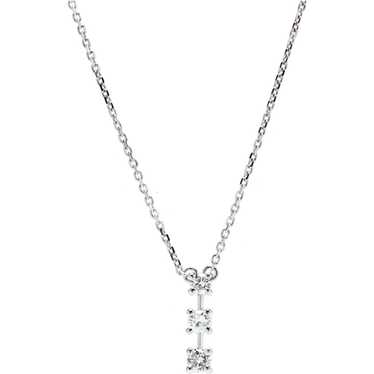 0.22ctw Linear Diamond Pendant Necklace, 14K Whit… - image 1