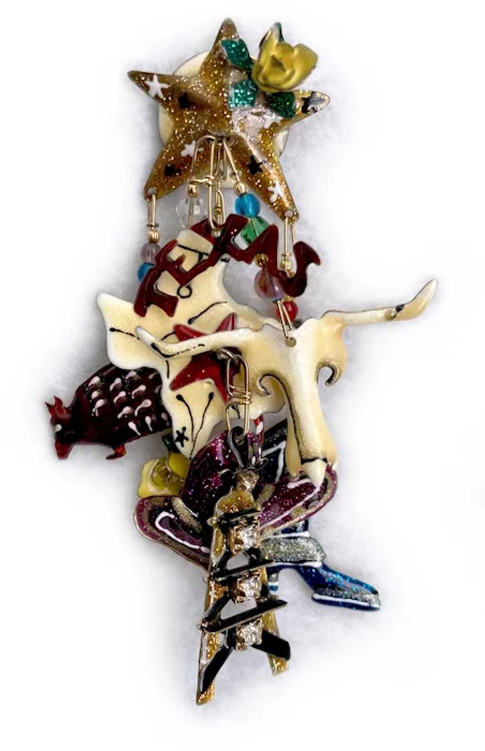 Lunch at the Ritz Rare Texas Theme Brooch, Dated … - image 3