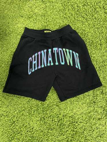 NEW CHINATOWN MARKET PATCHWORK BLACK shops SWEAT SHORTS SZ MEDIUM