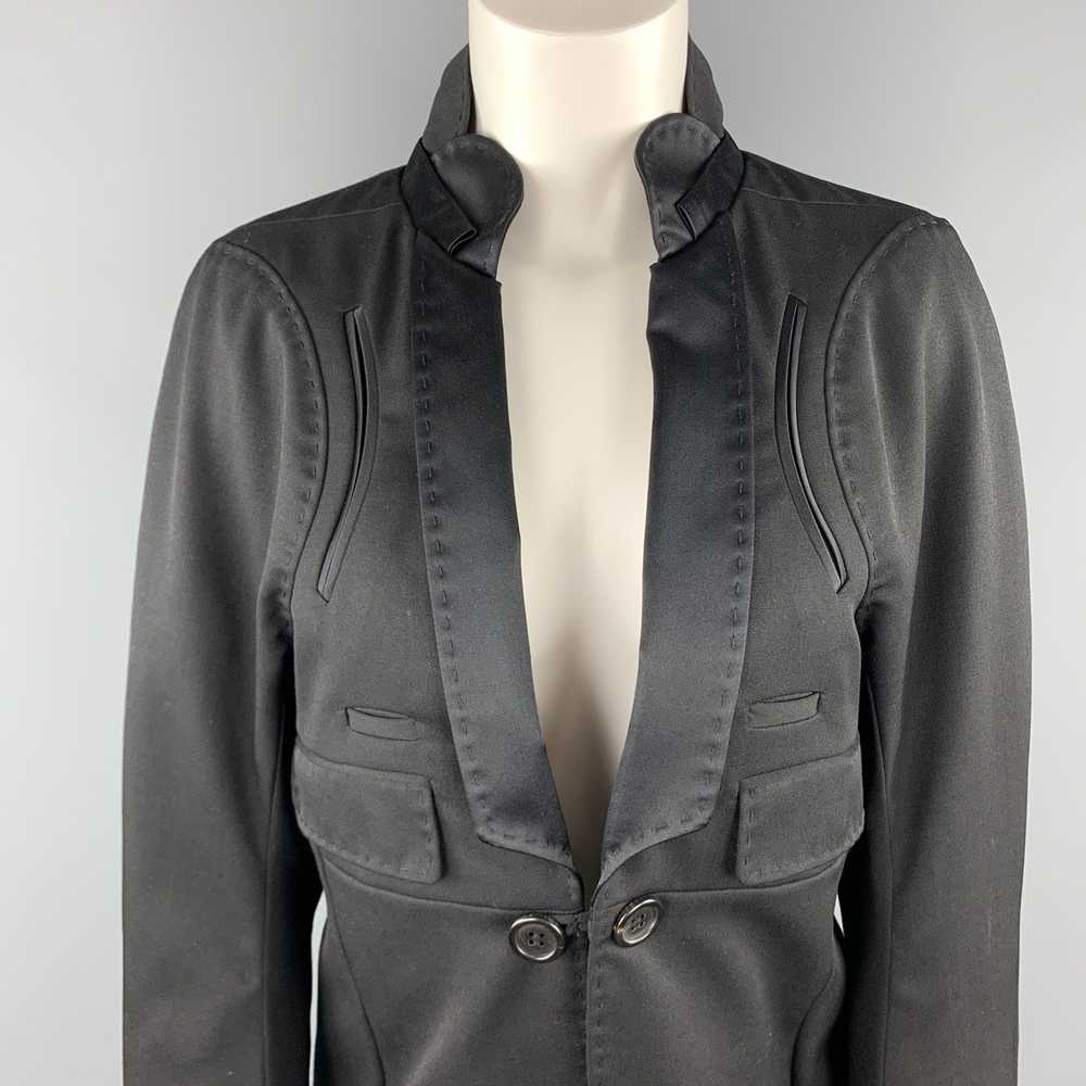 Undercover Black Wool Satin Shawl Collar Tuxedo C… - image 2