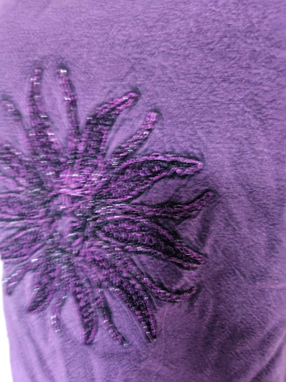 Pieces Uniques Purple embroidered boho tank size M - image 2