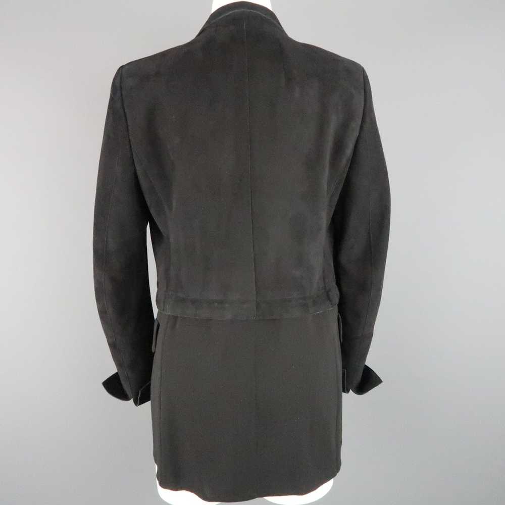 Akris Black Suede & Wool Zip Off Sport Coat Jacket - image 6