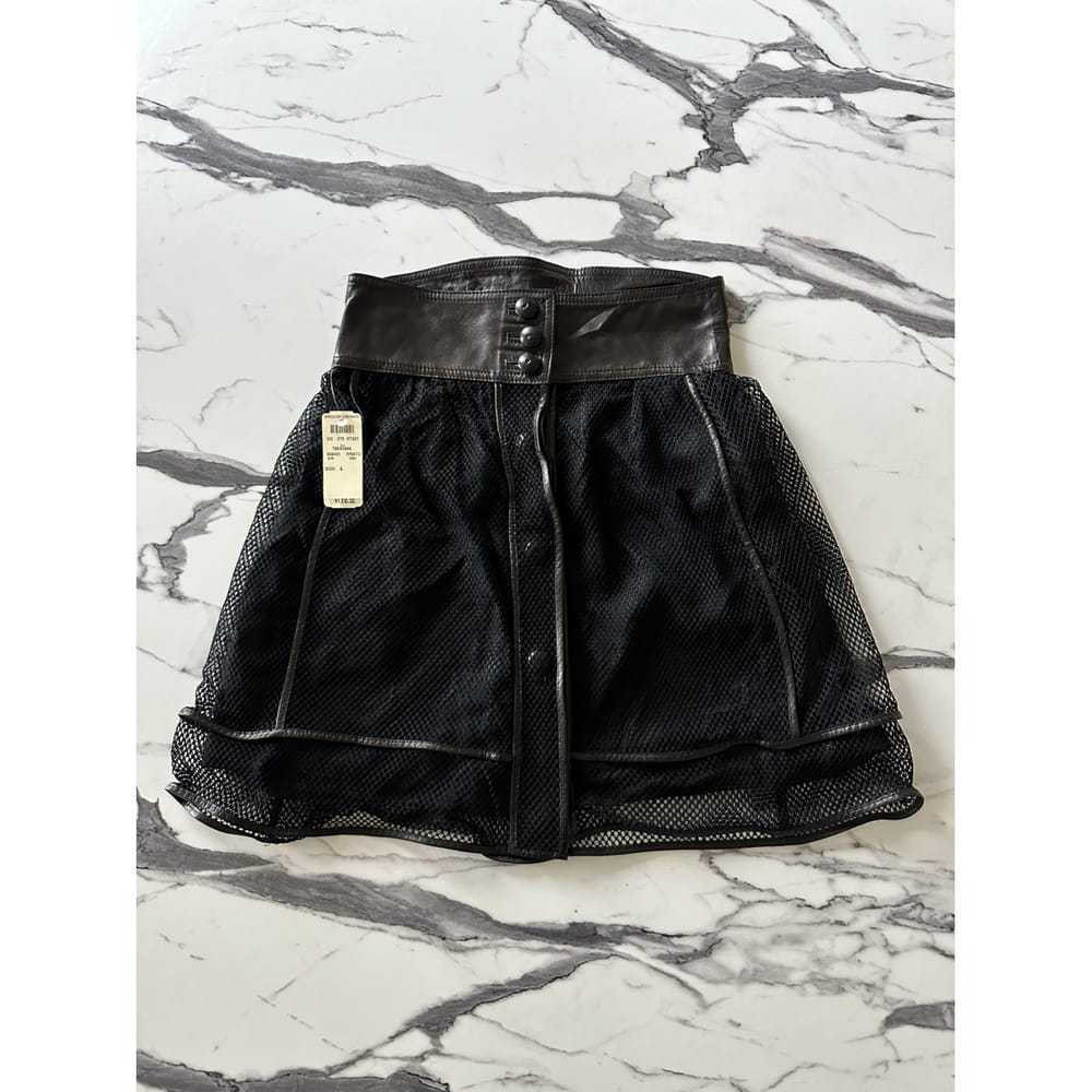 Fendi Leather mini skirt - image 4