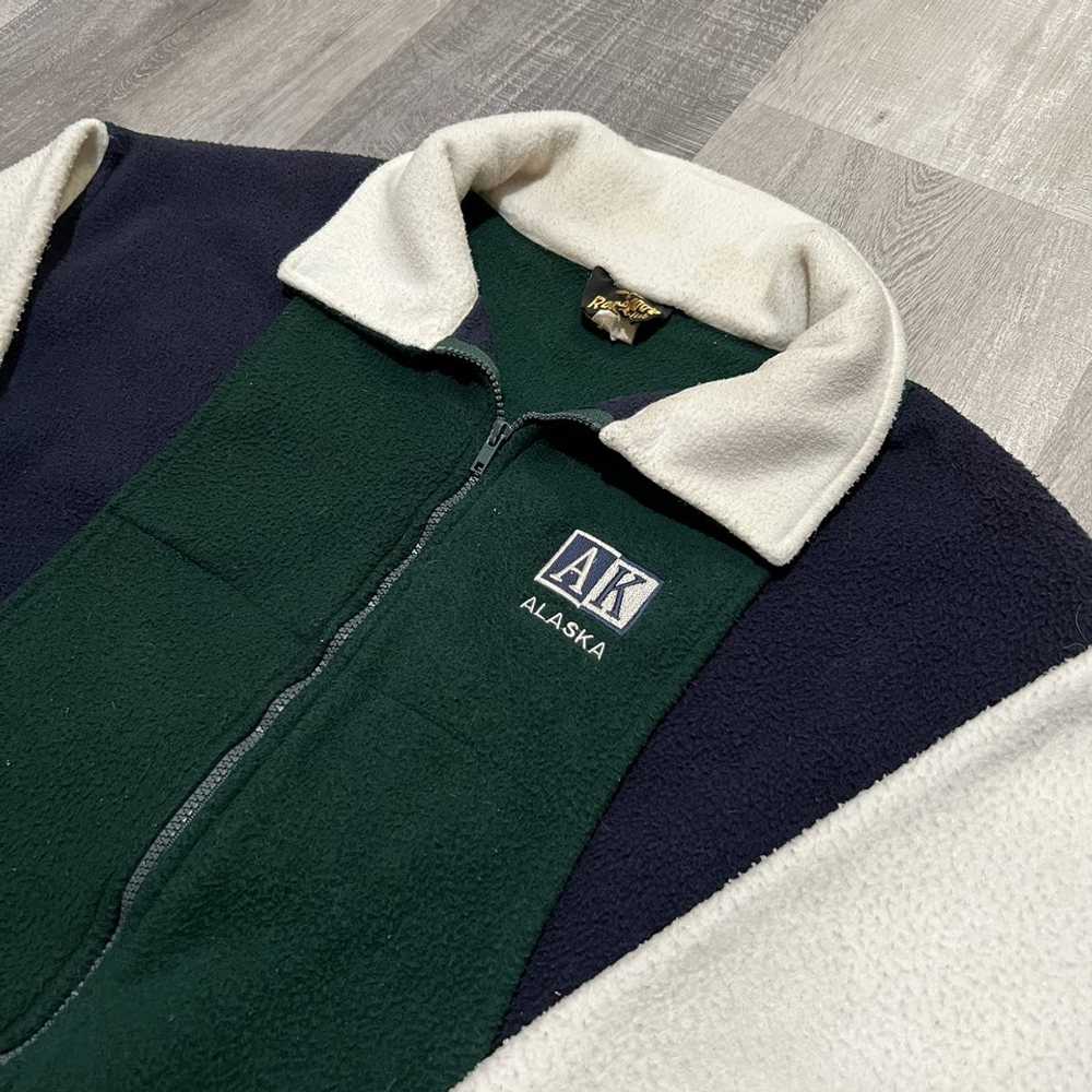 Vintage VTG ALASKA Color Block Fleece Full Zip 90… - image 2