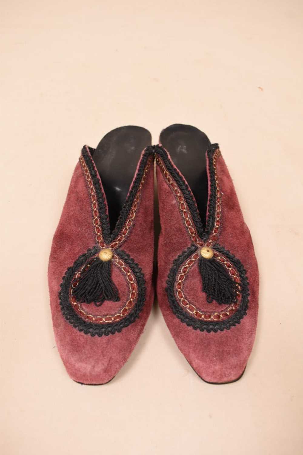 Red Suede Mules With Tassels, 8 - image 2