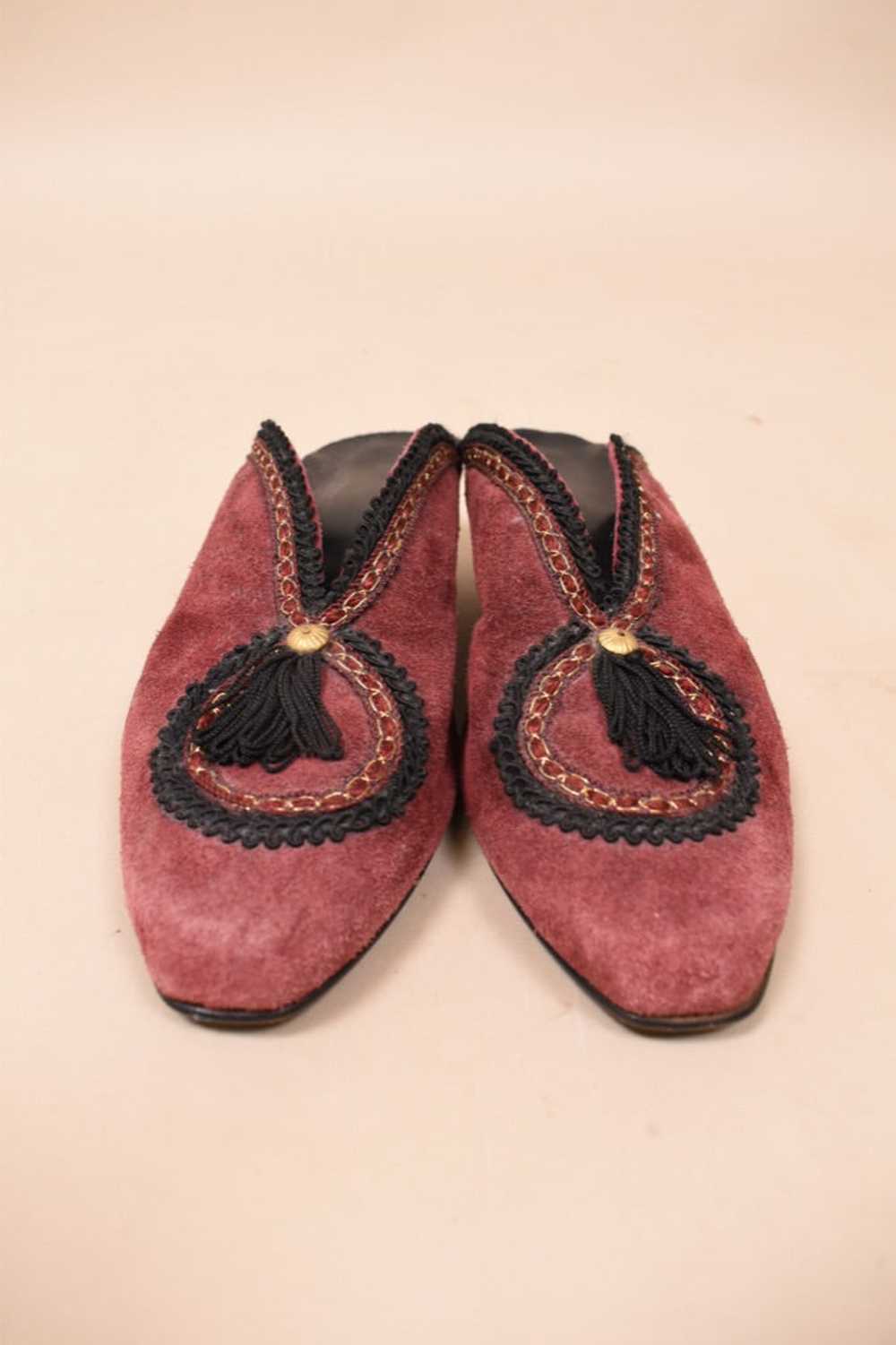 Red Suede Mules With Tassels, 8 - image 3