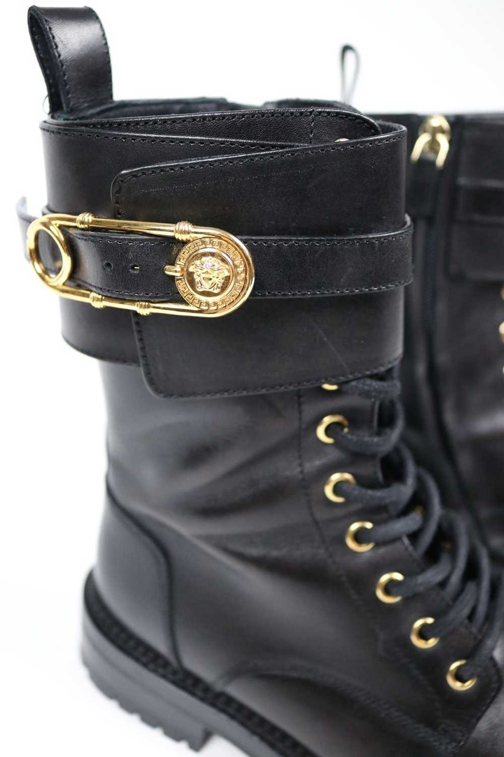 Versace Versace Safety Pin Leather Combat Lace Up… - image 3