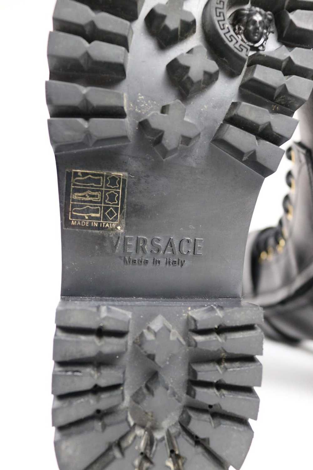 Versace Versace Safety Pin Leather Combat Lace Up… - image 8