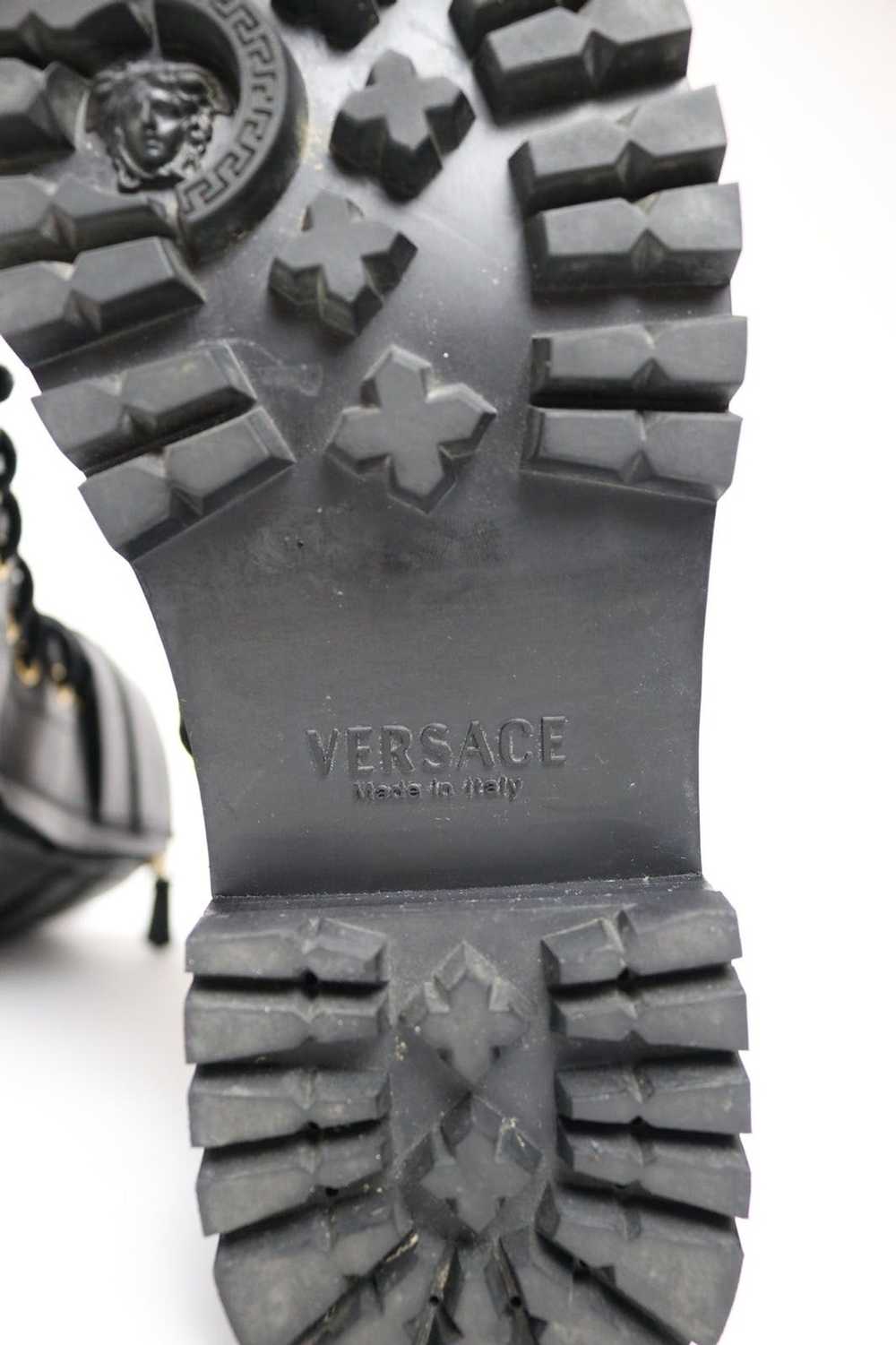 Versace Versace Safety Pin Leather Combat Lace Up… - image 9