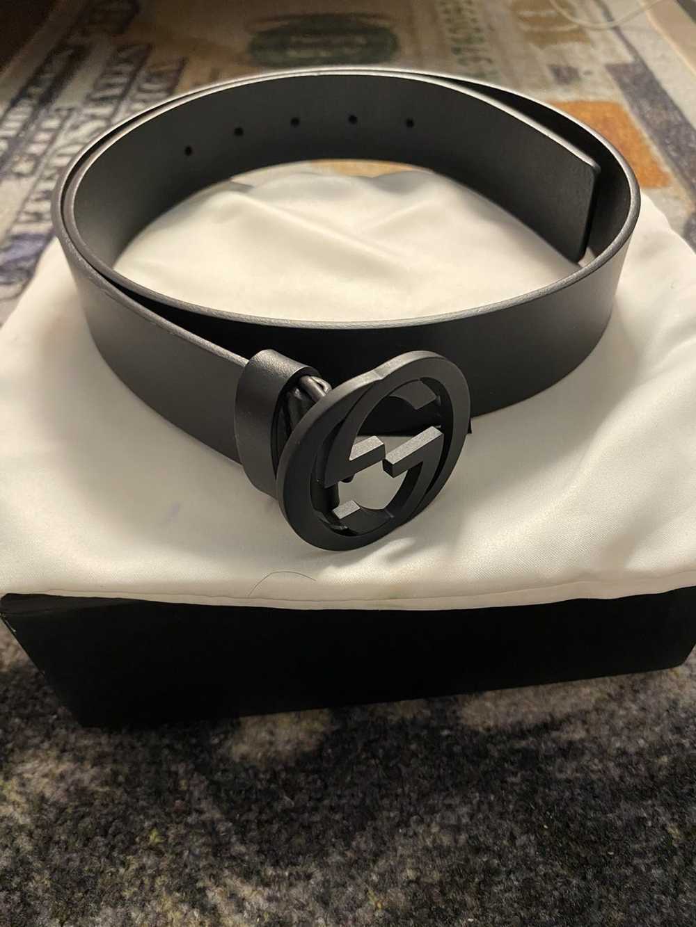 Gucci Double G Buckle Leather Belt Size 90.36 Black 400593