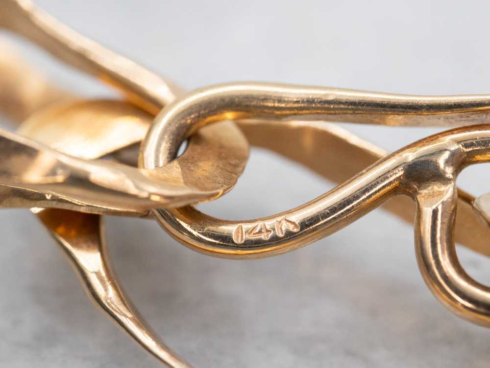 Modernist Hammered Gold Link Chain - image 4