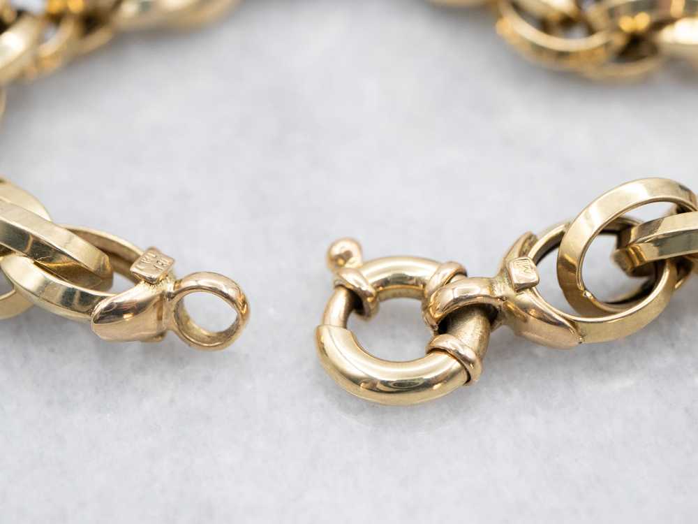 Woven 18-Karat Gold Chain Link Bracelet - image 4