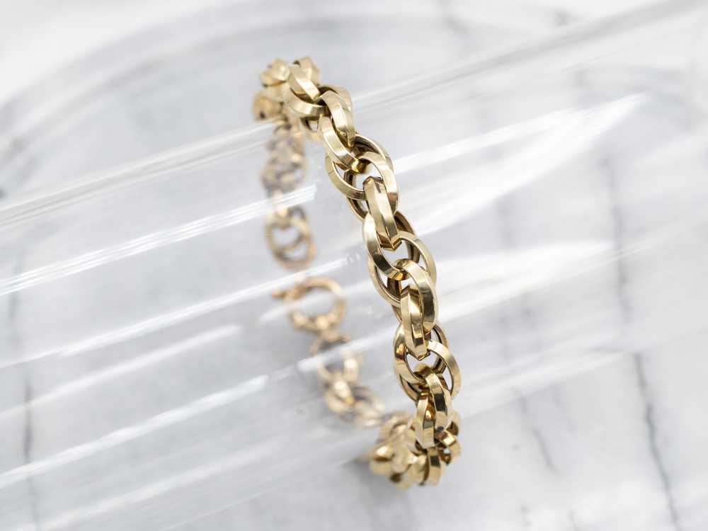 Woven 18-Karat Gold Chain Link Bracelet - image 5
