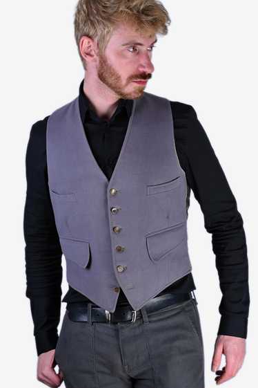 Vintage 1960’s Bespoke Grey Wool Waistcoat | 38 S