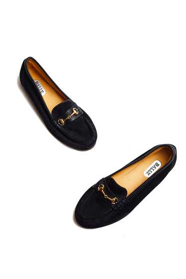 Bally 80's suede loafers with gold horsebit detail