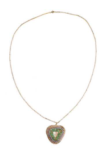 Les Bernard 70's crystal 'Y' pendant necklace - image 1