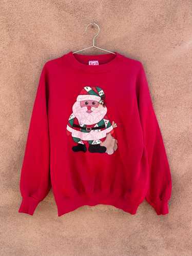 Super Cool Patchwork Santa Sweatshirt - Bell