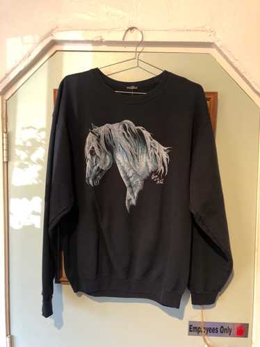 Black "Born To Be Wild" Horse Sweatshirt - image 1