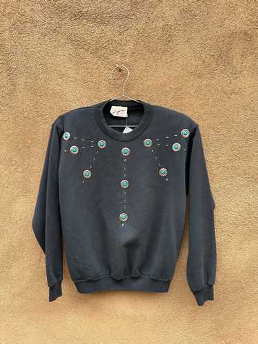 Black Sweatshirt with Conchos Southwestern Fun