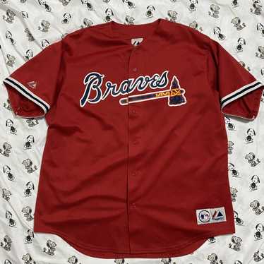 90's Atlanta Braves Authentic Majestic Navy MLB Jersey Size XL/XXL