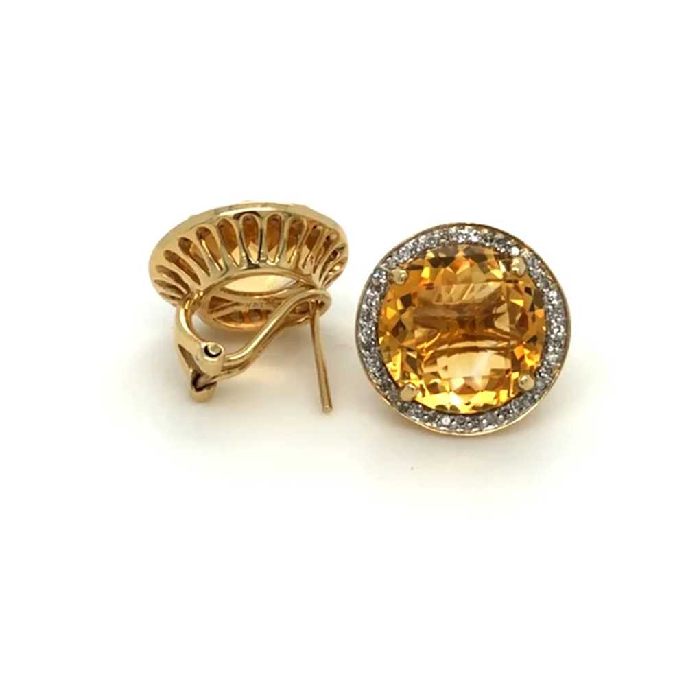 Dazzling Citrine and Diamond Post Earrings in 14k… - image 2
