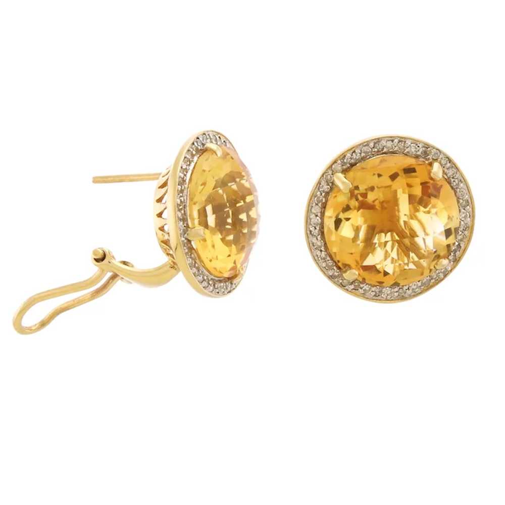 Dazzling Citrine and Diamond Post Earrings in 14k… - image 3