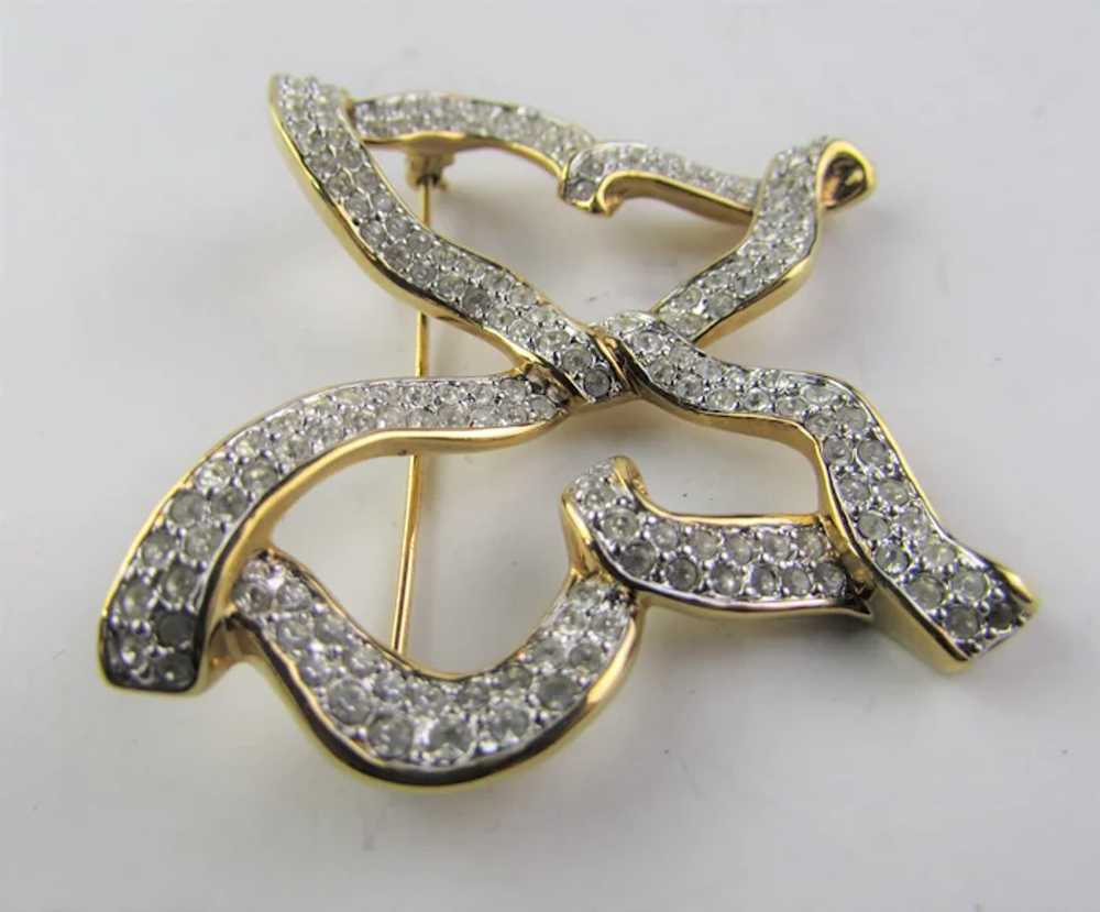 Swarovski Butterfly Pin In Gold Tone Covered in C… - image 4