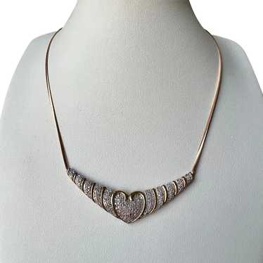 NWT Juicy Couture Pave PUFFED HEART Long Necklace 