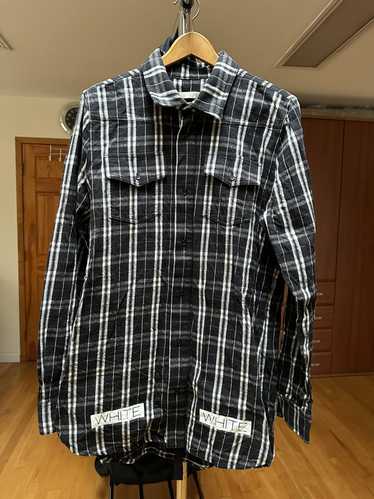 Grape Purple and White Checks Organic Cotton Flannel Shirt 4XL-48 / Cotton / Full