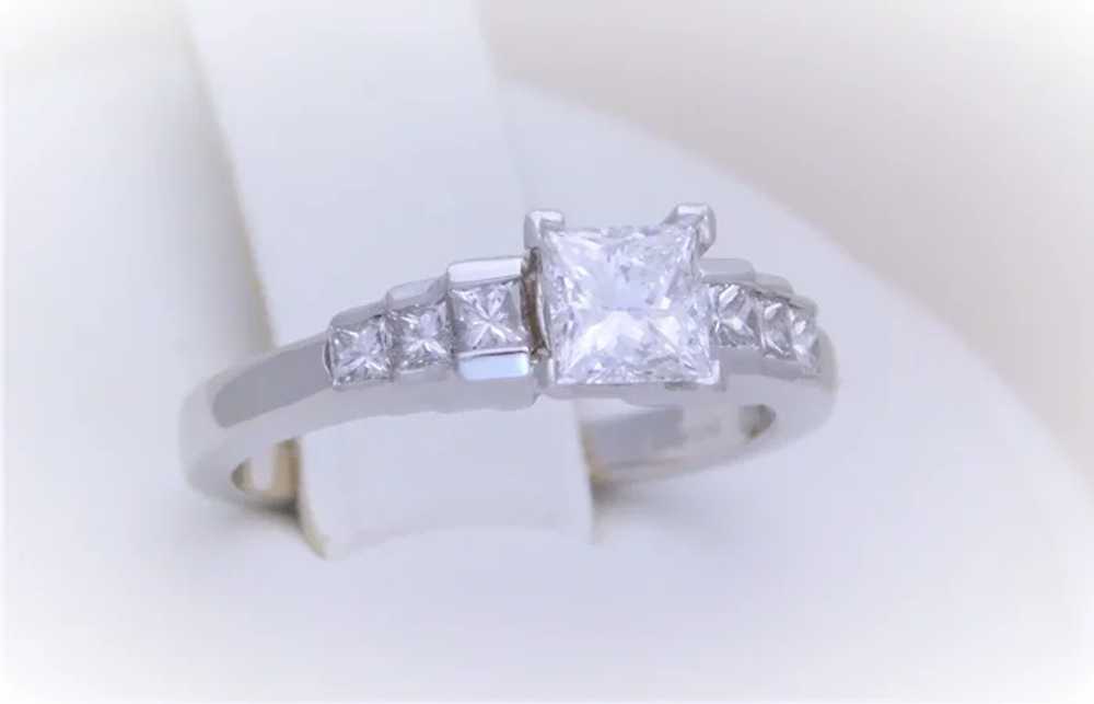 Platinum 0.75ct Natural Princess Cut Diamond Enga… - image 6
