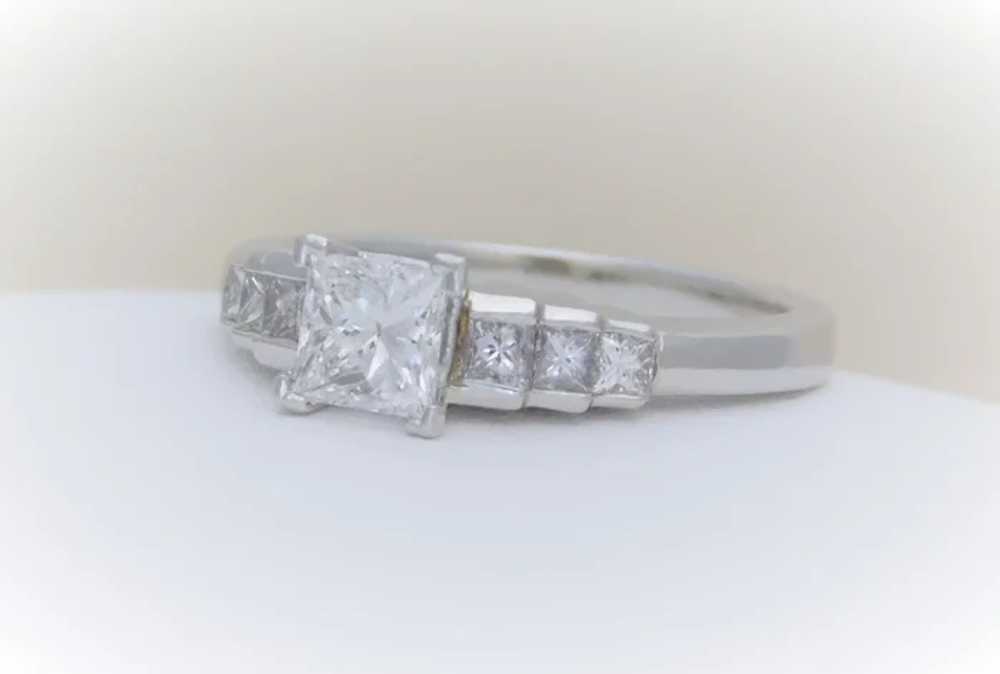 Platinum 0.75ct Natural Princess Cut Diamond Enga… - image 7