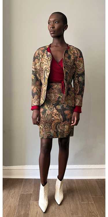 Christian Lacroix floral print cotton blend skirt… - image 1