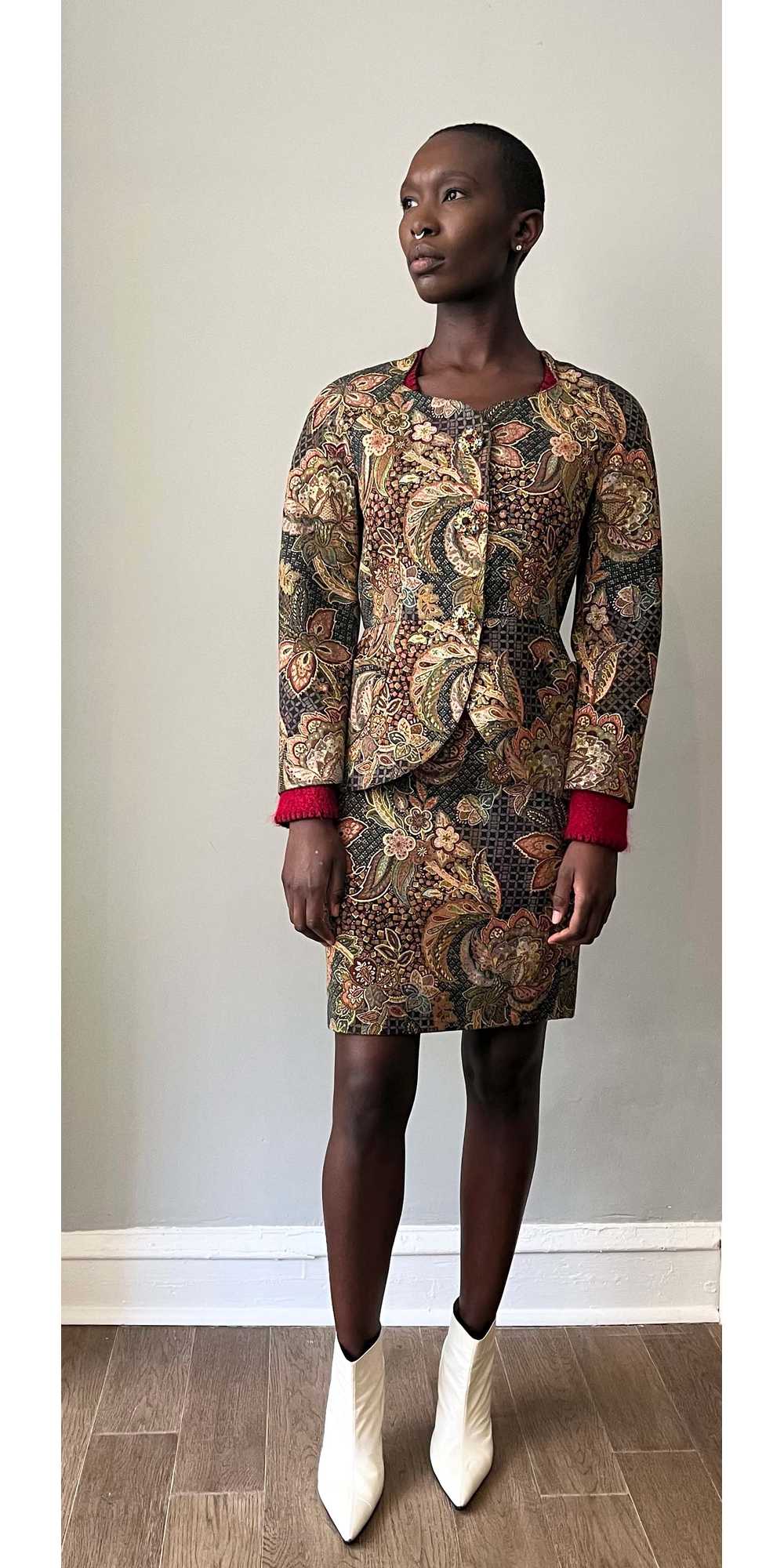 Christian Lacroix floral print cotton blend skirt… - image 2