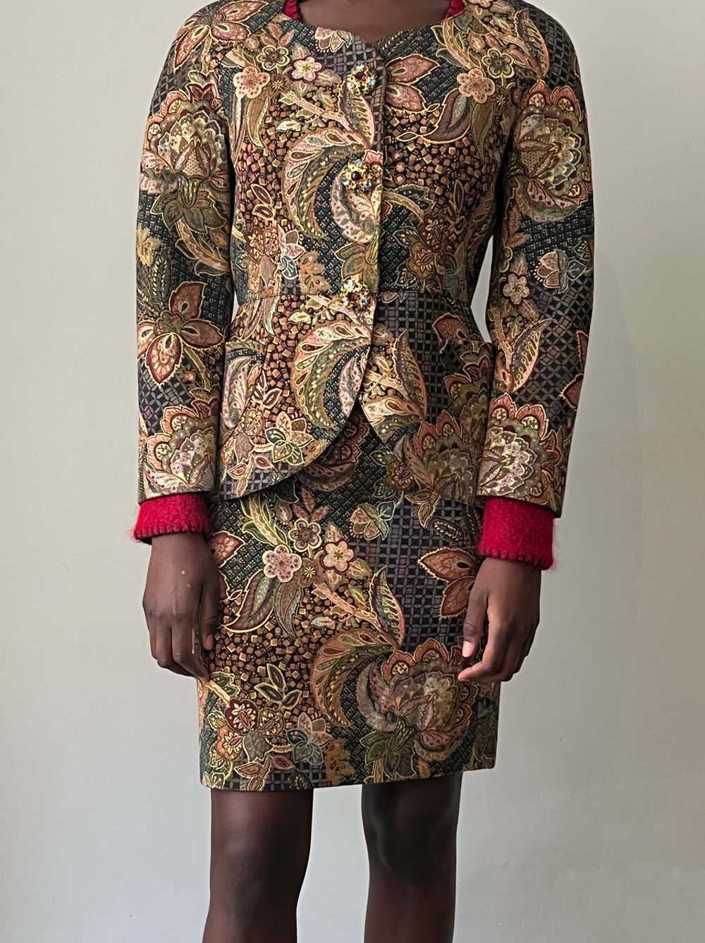 Christian Lacroix floral print cotton blend skirt… - image 3