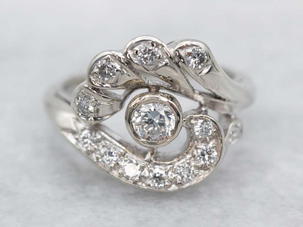 Stunning Retro Era Diamond Cocktail Ring - image 1
