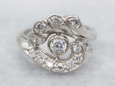 Stunning Retro Era Diamond Cocktail Ring - image 1