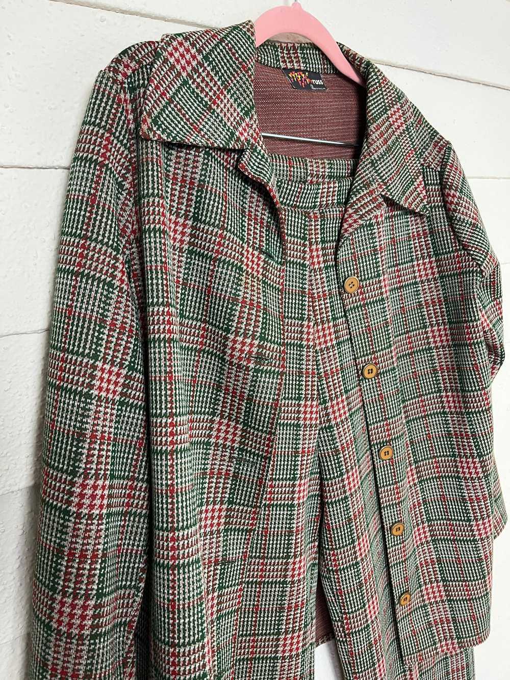 1970s RRRUSS PLAID CHORE COAT AND ELASTIC WAIST P… - image 3