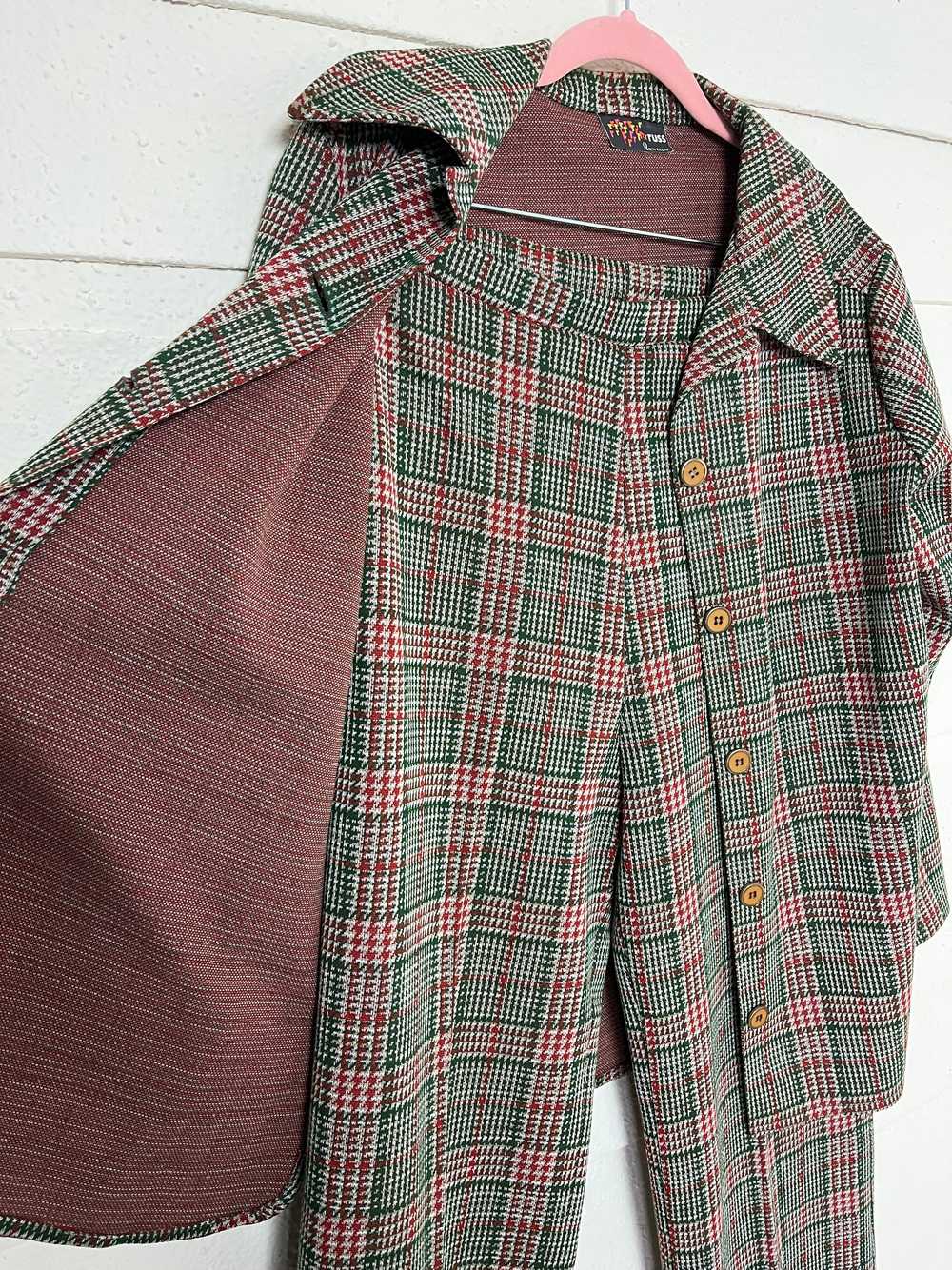 1970s RRRUSS PLAID CHORE COAT AND ELASTIC WAIST P… - image 4