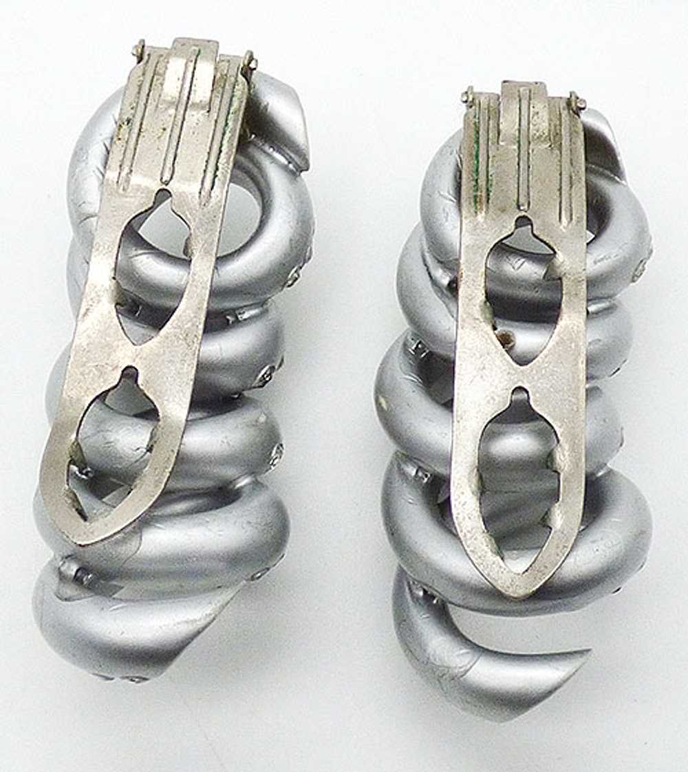 Silver Extruded Celluloid Coil Dress Clips - image 3