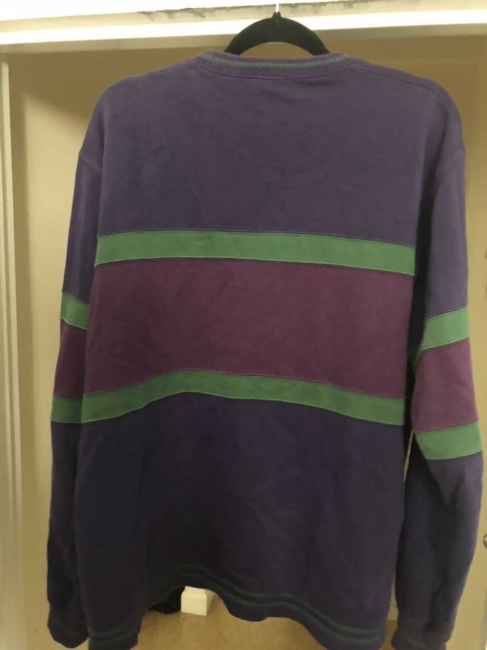 Supreme Supreme Center Stripe Crewneck Purple Gre… - image 2