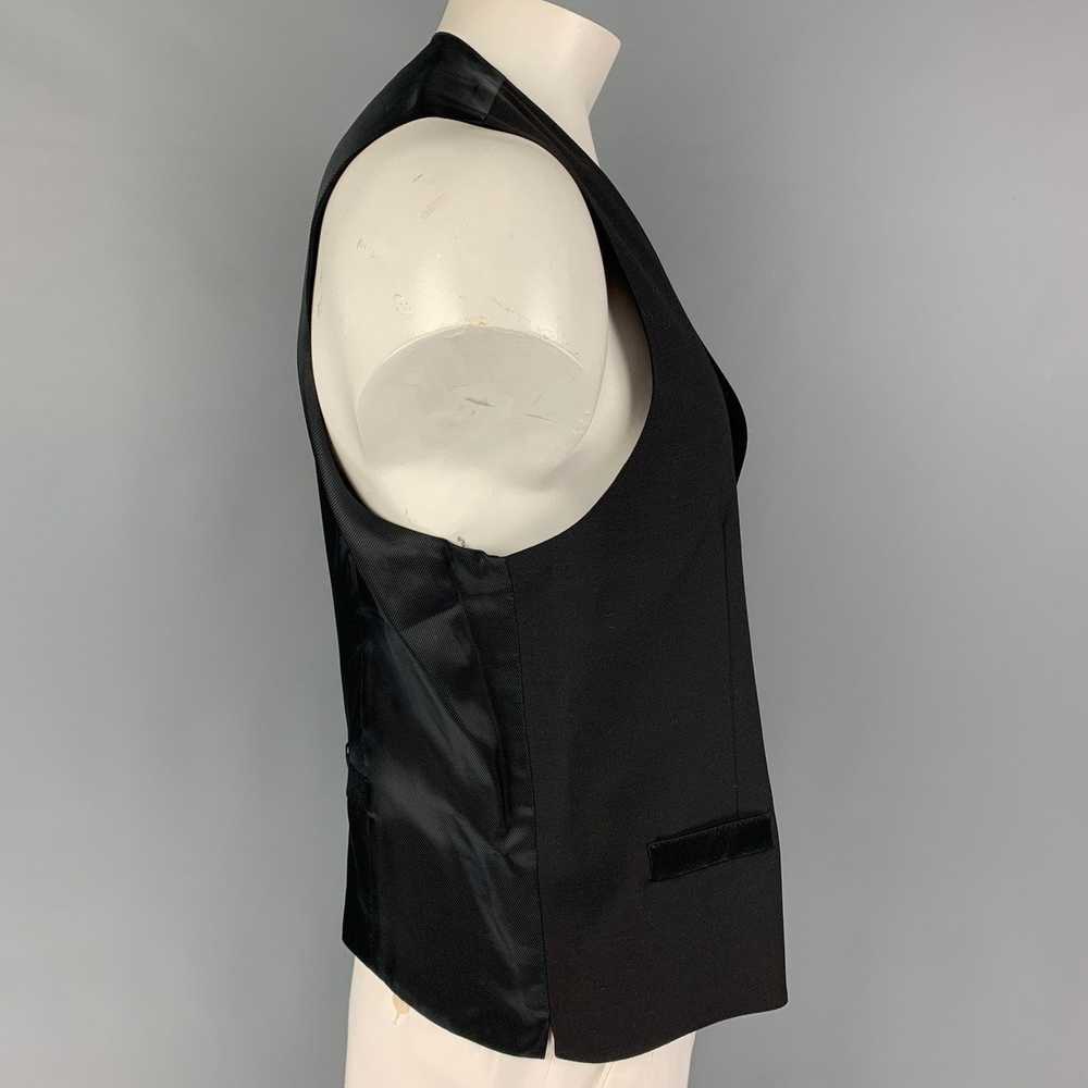 Dolce & Gabbana Black Wool Silk Buttoned Vest - image 2
