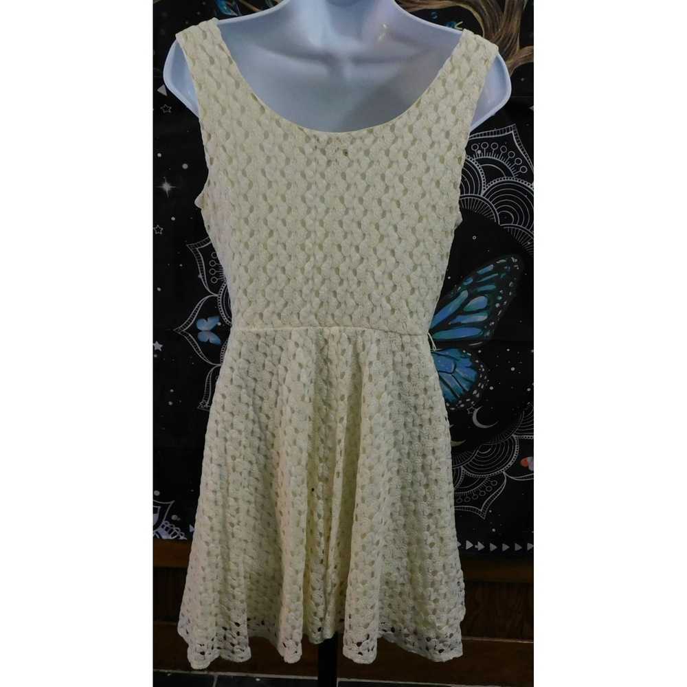 Other Lily Rose Crochet Cream Skater Dress - image 2