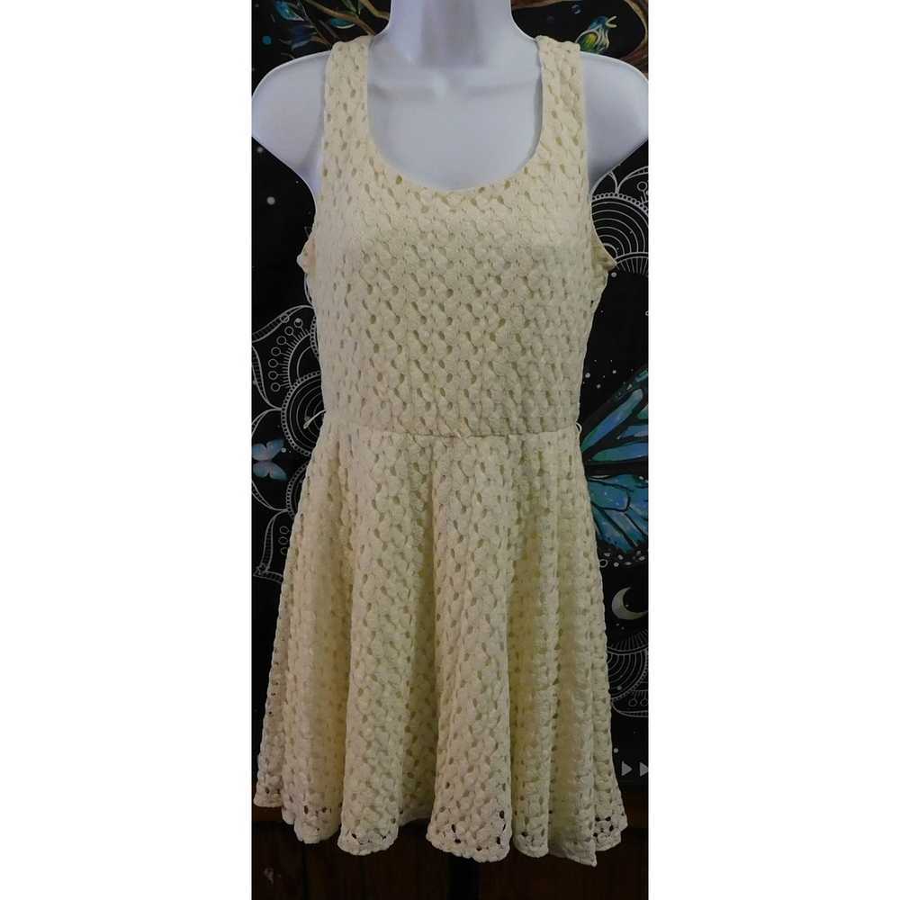 Other Lily Rose Crochet Cream Skater Dress - image 3