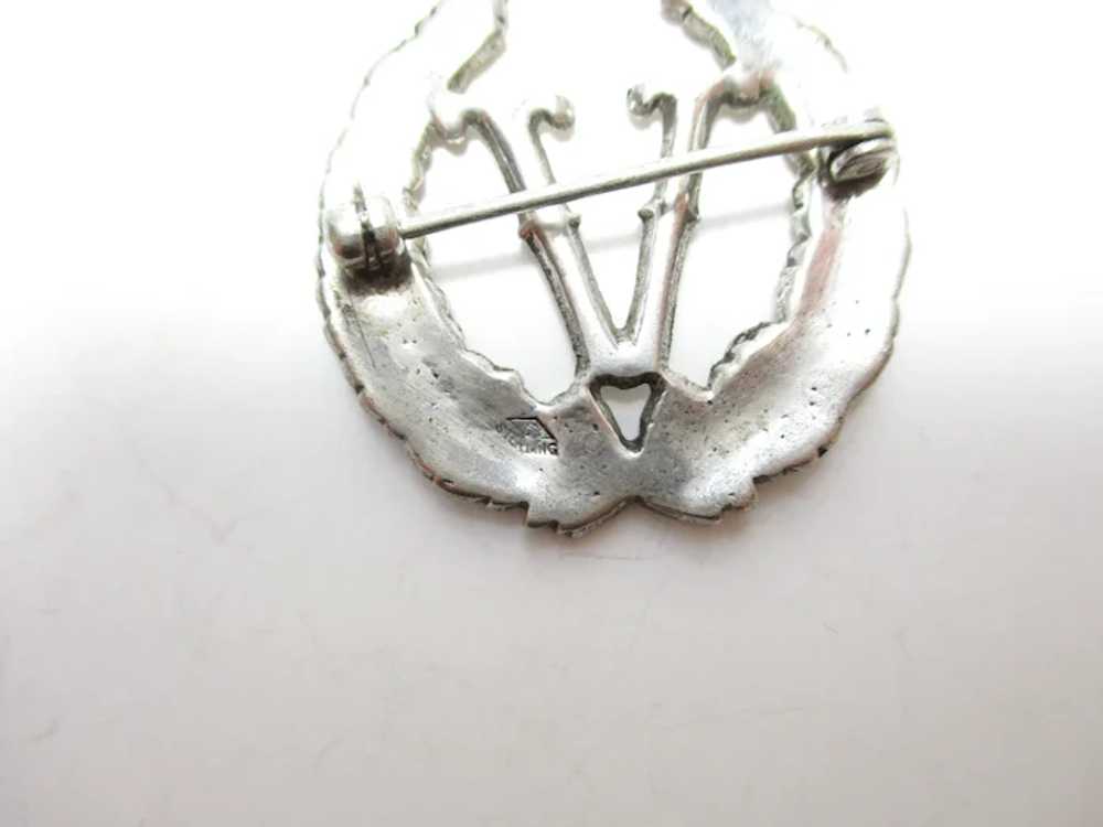 WWII Victory Pin V for Victory Brooch Sterling Ma… - image 4
