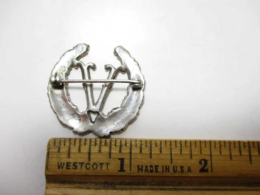 WWII Victory Pin V for Victory Brooch Sterling Ma… - image 9