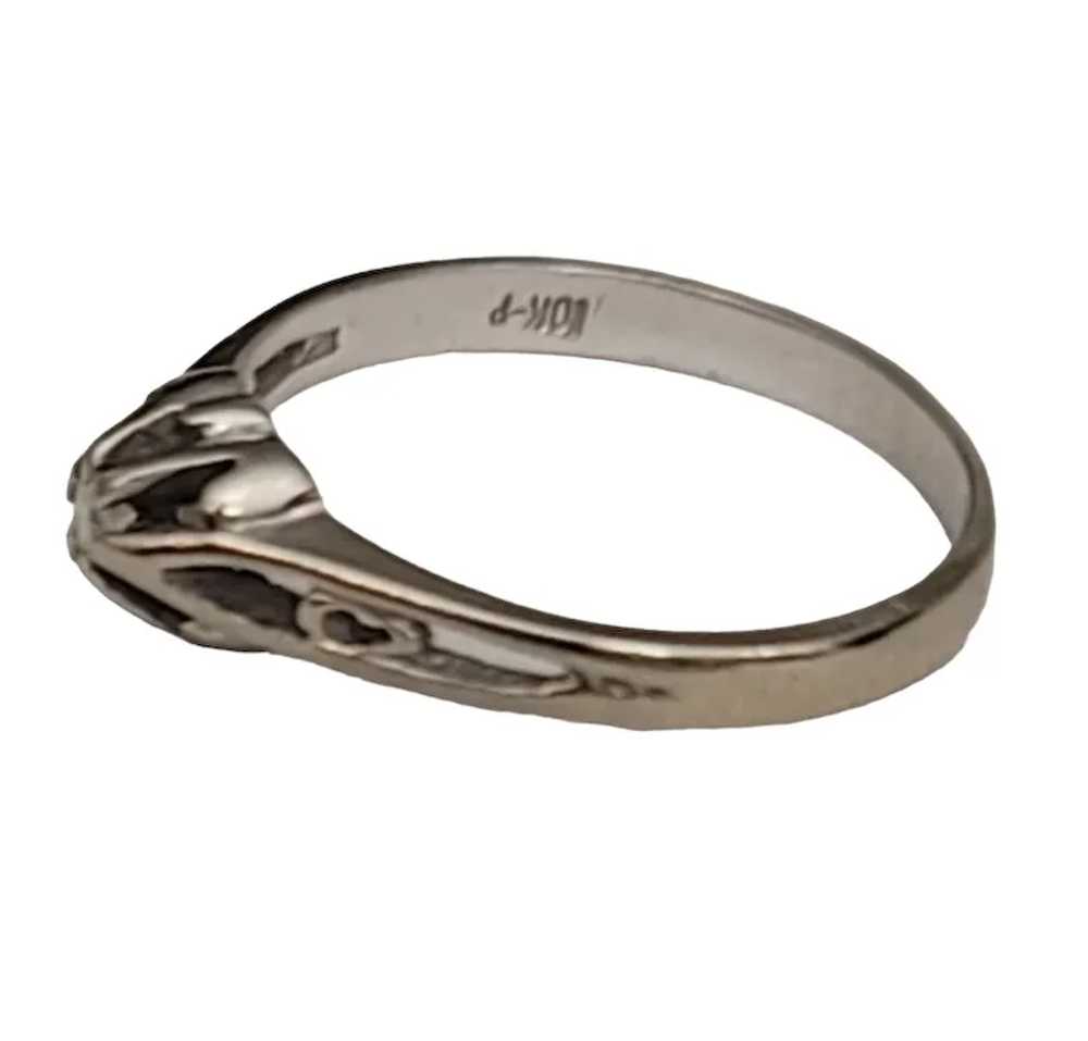 STYLECRES 10k White Gold Diamond Chip Ring, Signed - image 3