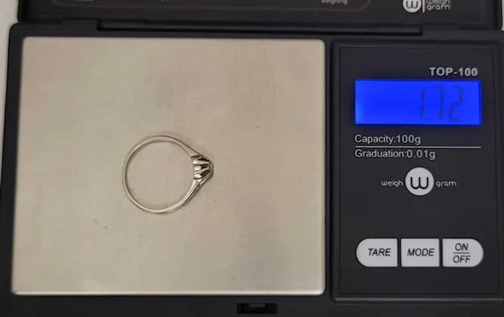 STYLECRES 10k White Gold Diamond Chip Ring, Signed - image 8