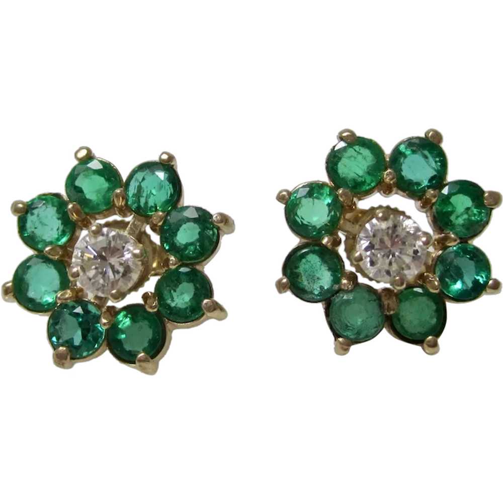 Vintage Estate Natural Emerald Earring Jackets 2.… - image 1