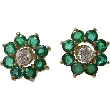 Vintage Estate Natural Emerald Earring Jackets 2.… - image 1