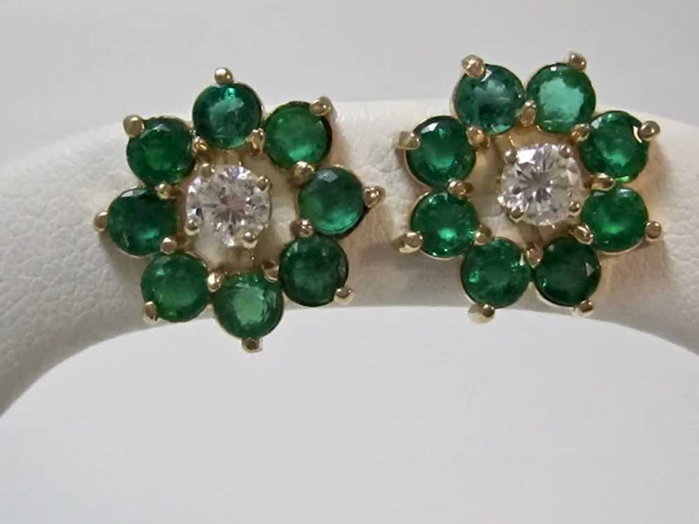 Vintage Estate Natural Emerald Earring Jackets 2.… - image 2